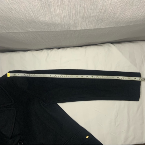 Ellen Tracy Wool Blend Black Trench Long Coat Single Breasted | Size 10 - Picture 17 of 17